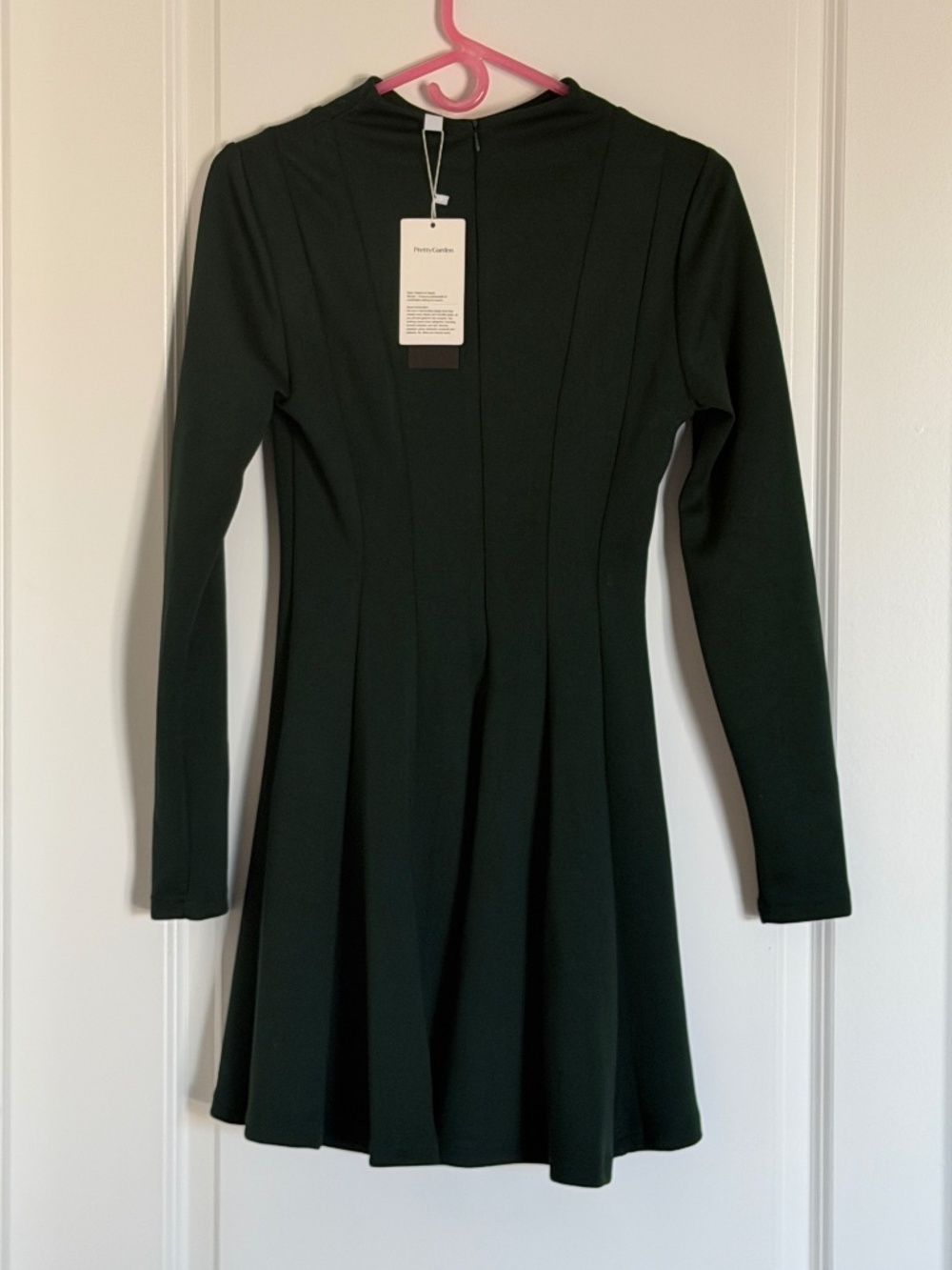 PRETTYGARDEN Womens Long Sleeve Pleated Mini Dress, Green size Small